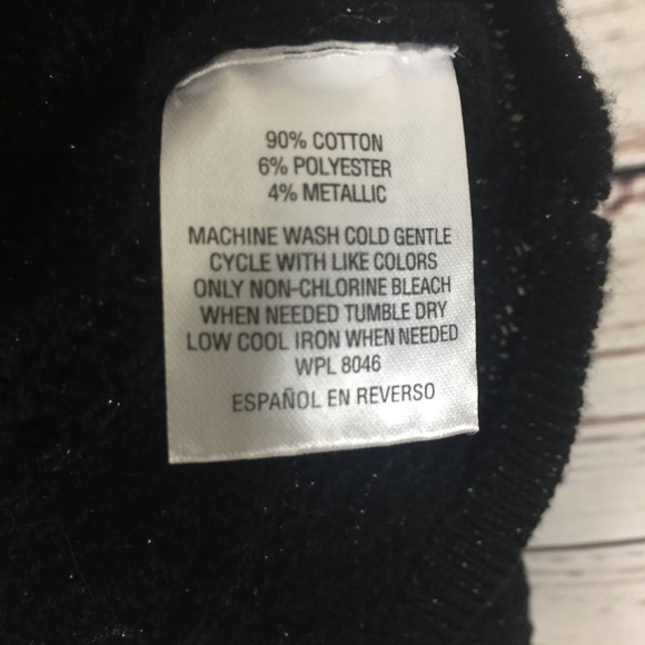 Style Co Lace-Up Lantern-Sleeve Deep Black Sweater - Picture 4 of 8